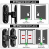 Sliding Door Locks, 90/180 Sliding Door Bolt for Sliding Doors,