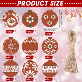 AceOrbit 36 Pcs Mexican Ornaments for Christmas Tree Talavera Party Decor Wooden Barro Ornaments Clay Pottery Decor for Xmas Baby Shower, 9 Styles