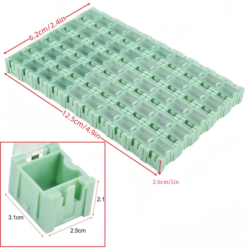 Pack of 50 Component Storage Box, SMT Storage Box, SMD