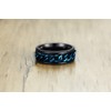 UMtrade Black Spinner Rings Classic Stainless Steel Mens Blue Rotating