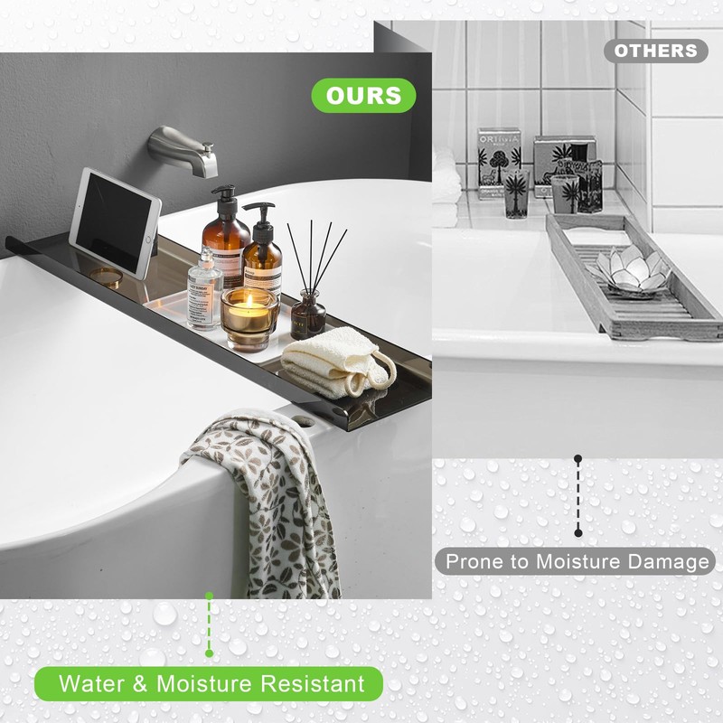 Acrylic Bathtub Tray, Black Transparent Acrylic Bathtub Tray, Suitable for