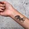 4 x 'Flower Ferret' Temporary Tattoos - Water Resistant, Skin-Safe,