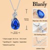 Blaniy Teardrop Necklace 925 Sterling Silver Sapphire Pendant Necklace September