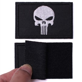 2 Pieces Patches Dead Skull Tactical Patch - Black