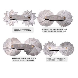Set of 4 Radius Strips, Stainless Steel, Gauges Other Gauges Concave Convex Measuring Tool R0.3-1.5 / R1-6.5 / R7-14.5 / R15-25
