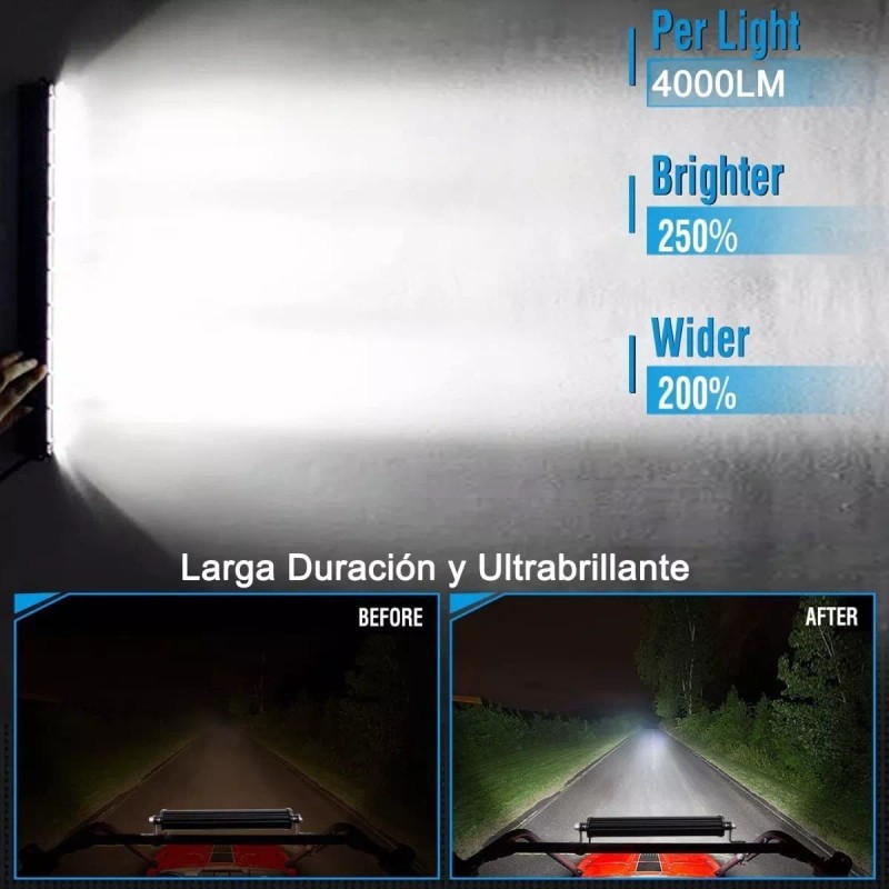 PUNKZZ Barra De Luz Led 20 Pulgadas 52 Led 152w