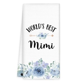 OINDADE Mimi Gifts Kitchen Towels, Gifts for Mimi Hand Towels, Mimi Gifts from Grandkids, World’s Best Mimi Dish Towels Tea Towels for Kitchen Decorative, Mimi Home Bathroom Kitchen Decor, 16x24In
