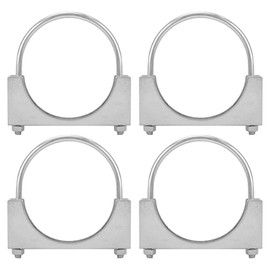 BATONECO 4" U Bolt Clamp, Muffler Exhaust Clamps,4 Inch Saddle Style Heavy Duty Mild Steel(4-Pack)