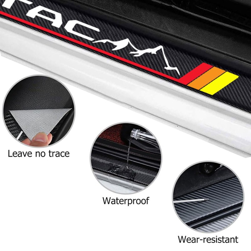 YUNXINGJV Door Sill Protector Stickers for Toyota Tacoma, 4 Pcs