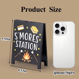 Happy National S'mores Day Funny Camper Decor Camping Decorative Sign Camper Desk Sign for Home Farmhouse Family Summer Decorations Gifts for RVers Friends S'mores Station White Elephant Gifts