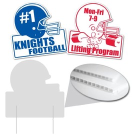 VictoryStore Yard Sign Outdoor Lawn Decorations: Football Helmet Yard Sign 22 inches Corrugated Plastic Blanks 4 Millimeters Thick - Set of 25