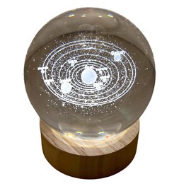 Thorness 3D Crystal Ball Night Light USB Lamp with Ludosphere Galaxy Design – Elegant, Modern Illumination for Any Room