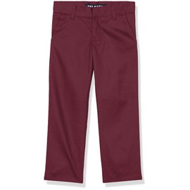 French Toast Boys' Adjustable Waist Relaxed Fit Pant (Standard & Husky), Burgundy Red, 7