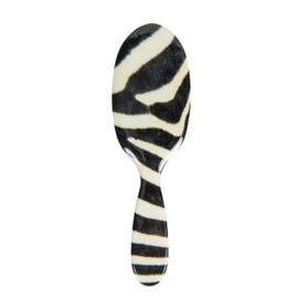 Rock & Ruddle Natural Pure Boar Bristle Hair Brush for Women & Kids (Small/Travel Size, 17.5cm) - Perfect for Wet & Dry Hair, Detangling Smoothing Blowdrying - Designed & Made in UK - Zebra Fur