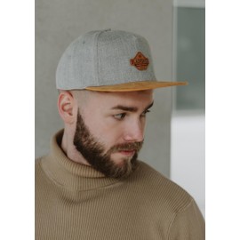 Blackskies® Essentials Snapback Cap | Visor Unisex Premium Baseball Cap Baseball Cap Adjustable One Size Men Women Cap - Men Women Streetwear Outdoor Summer Leisure, Grey/brown/brown