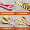 Lekoton 20 Piece Gold and Pink 18/0 Flatware Utensil Set