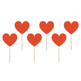 Heart Shaped Party Toppers for Cupcake Romantic Table Decoration for Valentine's Day Party Birthday Engagement