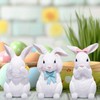Hodao Easter Decoration Three-Bunny Figurine Set - Adorable Handcrafted White