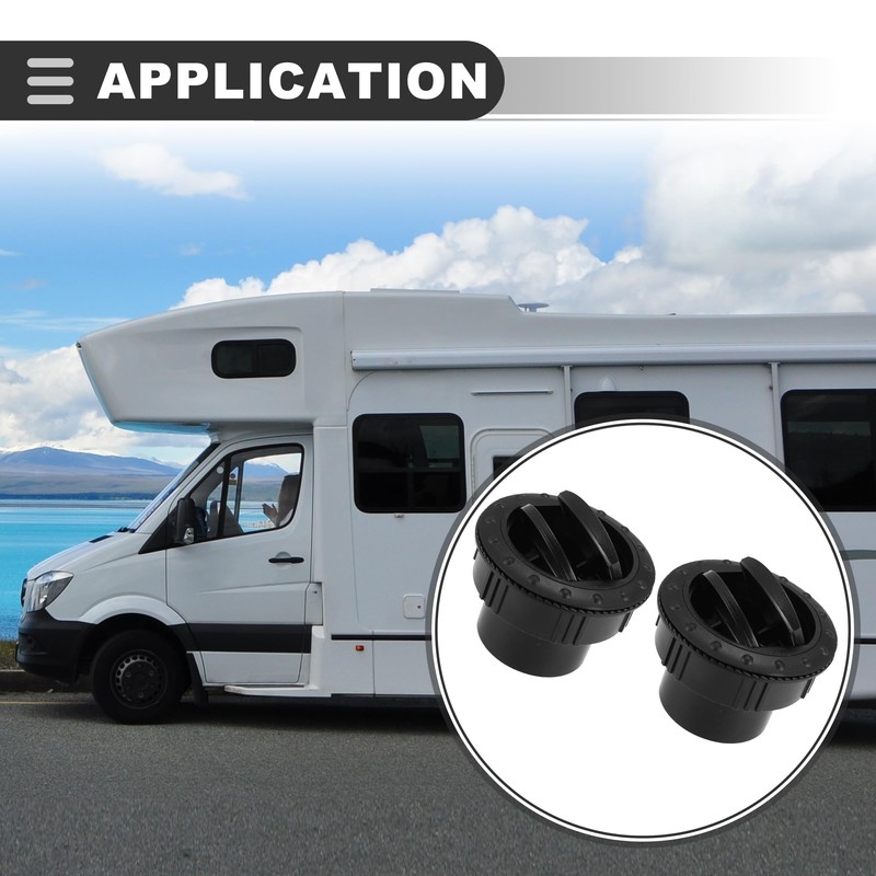 Motoforti Universal Air Conditioning Vent Outlet, 60mm Rotatable Round A/C