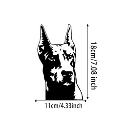 2pcs Doberman Head Sticker, 4.33"x7.08", Easy to Apply, Self-Adhesive Decal for Car Rear Window, Bumper, Metal, Home & Laptop, Waterproof and UV-Resistant Sticker |CZ224 - Black