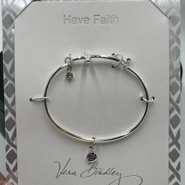 VERA BRADLEY SILVER PLATED HAVE FAITH CROSS BRACELET NWT MSRP$34