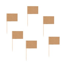 100Pcs Labels Flags Blank Charcuterie Labels Cheese Board Labels Toothpick Flags Cheese Labels Markers Toothpicks Flags Brown Mini Food Labels for Cupcake, Food, Fruit (1 × 1.4 Inch)