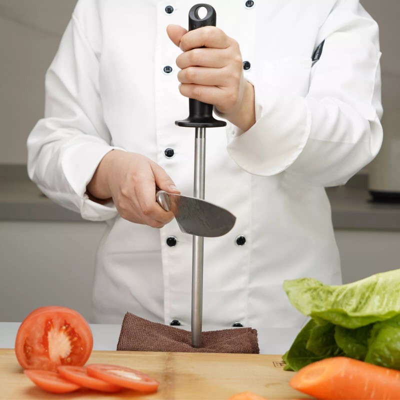 SHARPAL Diamond Solid Sharpening Steel Professional Knife Blade Sharpener Honing