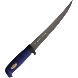 Marttiini Martef Blue/Black Stainless Fixed Blade Fillet Knife w/ Sheath 846014T
