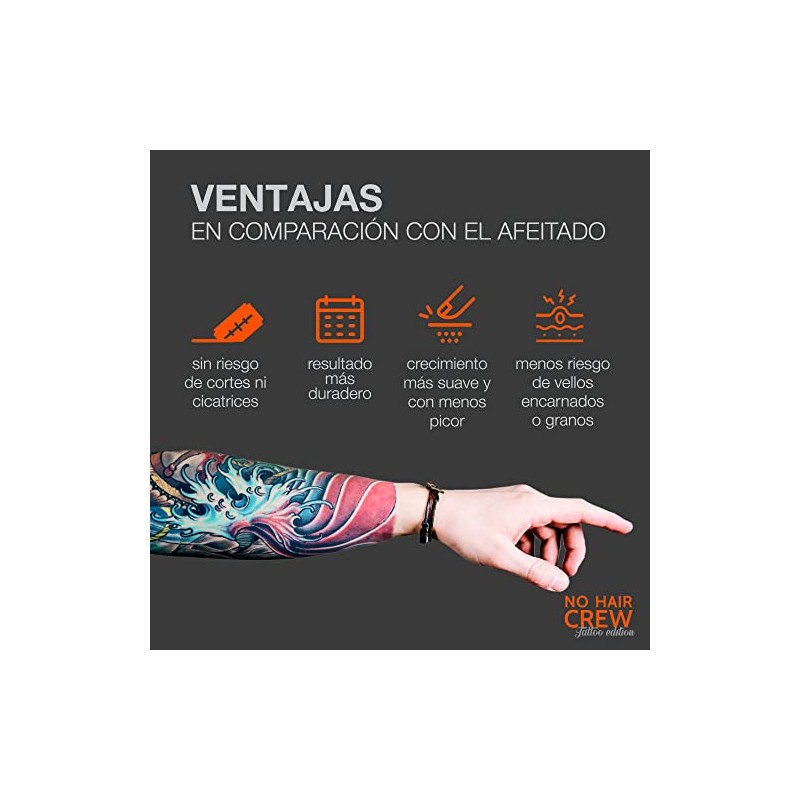 NO HAIR CREW Tattoo Edition - CREMA DEPILATORIA para eliminar