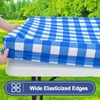 Smiry Picnic Table Cloth 2 Pack, Waterproof Elastic Fitted Tablecloths