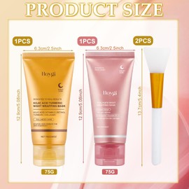 2Pcs Collagen Night Wrapping Mask + Kurkuma Vitamin-C Collagen Maske,kollagen maske overnight,Peel off Kollagen Maske,Tiefe Hydratation,Reduziert Falten & Verbessert die Hautelastizität,Mit 2 Pinseln