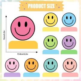 FYSUIMU 9Pcs Smile Face Honeycomb Centerpieces Boho Color Happy Face Tabletop Signs Cute Tiered Tray Decor for Birthday Bachelorette Party Home Kitchen Table Decor