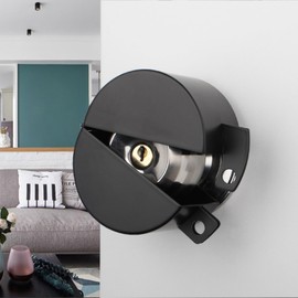 Door Knob Lockout Device, Metal Black (Without Padlock) to Disable The Doorknob/Faucet/Valve, Prevents Turning of Door Knob and Access to Keyhole, Prevents Operating The Knob