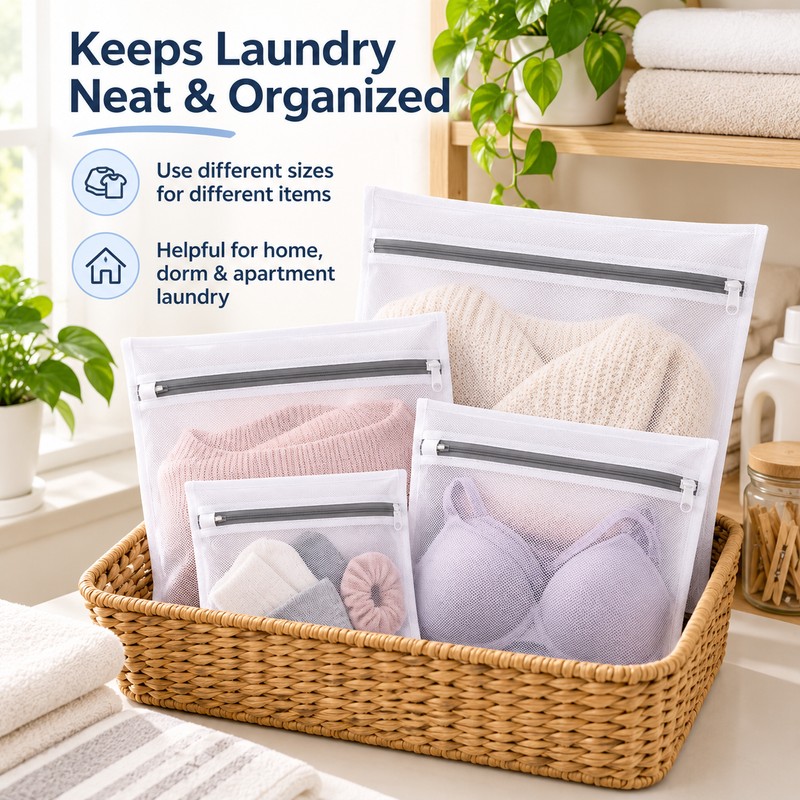 4 Pack Mesh Laundry Bags for Washing Machines – Fine