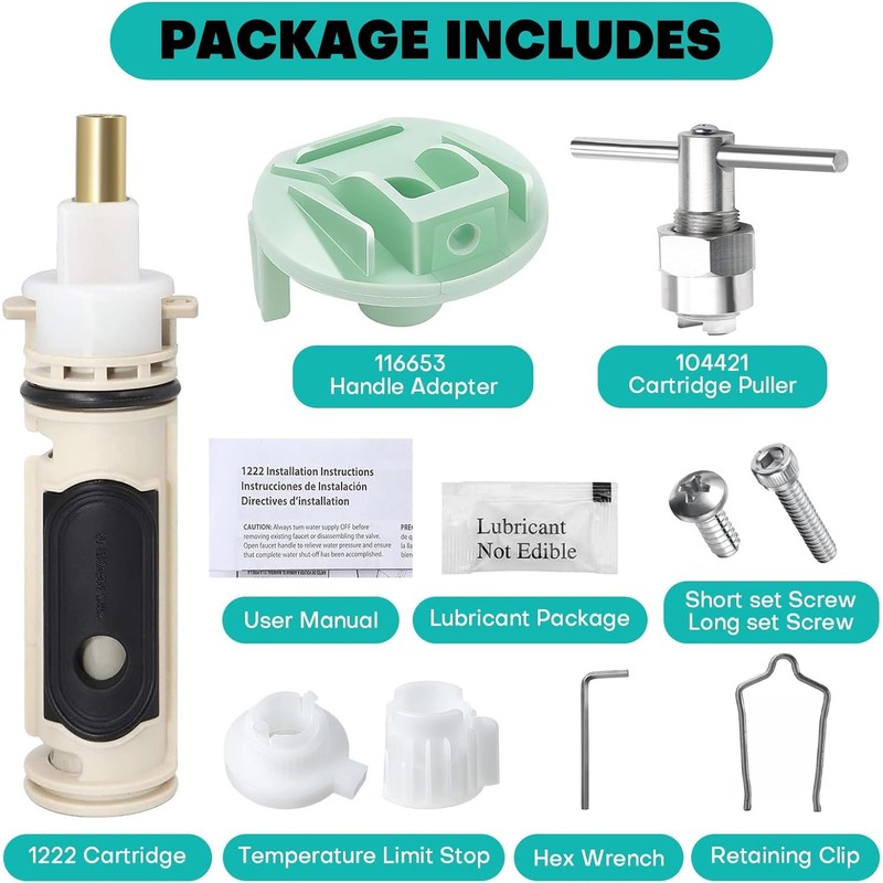 Replacement Cartridge for Moen Shower Valve with 104421 Removal Tool