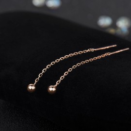 S.Leaf Threader Earrings for Women Threader Earrings Sterling Silver Chain Earrings Tassel Earrings Gold Earrings for Women, Metal