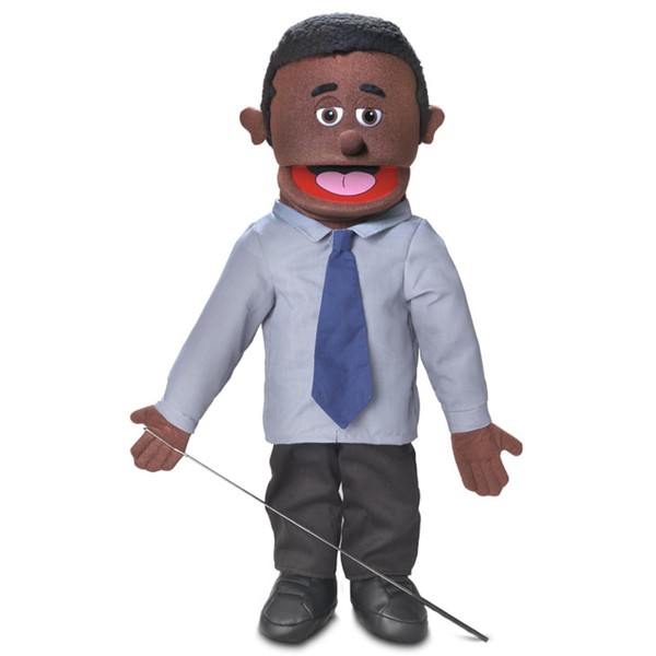 Calvin, Black Dad/Businessman, Full Body, Ventriloquist Style Puppet, 65cm