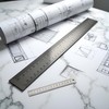 15cm/ 6inch Double-Sided Scale Metric Ruler, Stainless Steel Straight Ruler