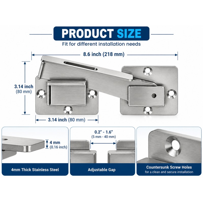 Flip Gate Latch with Padlock Hole,gate Latch for Fence, Heavy