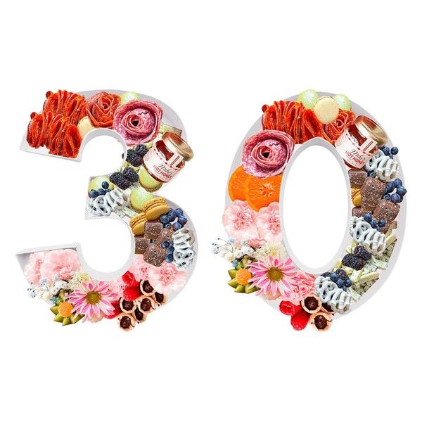 12 inch Fillable Number Paper Mache Cardboard Cutouts Sweet Charcuterie