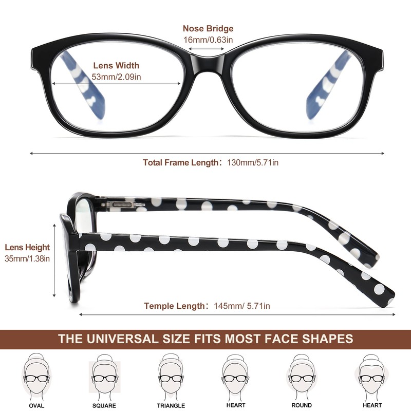 EYEGUARD Polka Dots Fashion Ladies Reading Glasses 4 Pairs Spring