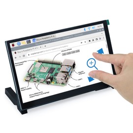 Freenove Monitor de Pantalla táctil de 7 Pulgadas para Raspberry Pi 5 4 B 3 B+ A+, Pantalla TN de 800 x 480 píxeles, Pantalla capacitiva táctil de 5 Puntos, Puerto de visualización sin Controlador