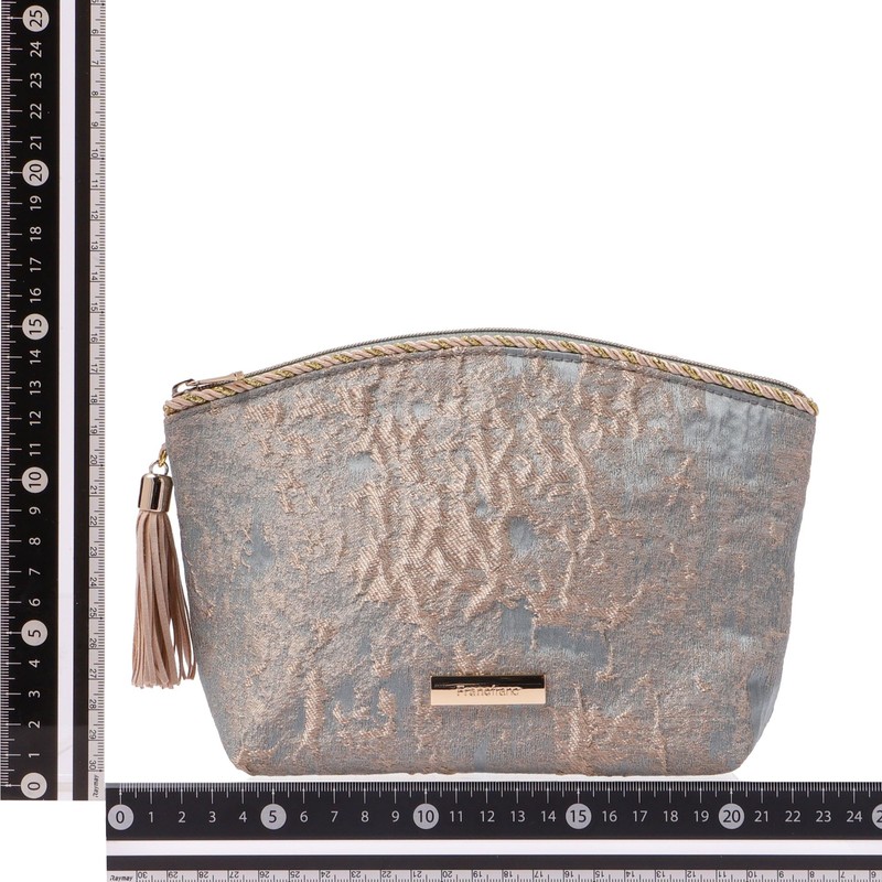 Francfranc Gold Machiere Pouch Cosmetic Pouch Makeup Case, gold, L