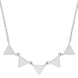 Silverly Women's 925 Sterling Silver Triangle Geometric Charms Pendant Necklace, 43+4 cm