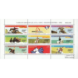 Spain 3743-3749 Sheetlet (complete.issue.) unmounted mint/never hinged ** MNH 2002 WM in Equestrian (Stamps for collectors) Horses/zebras
