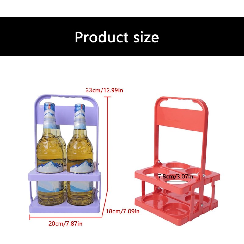 Soporte plegable eficaz de 4 botellas, de construcción resistente, soporte