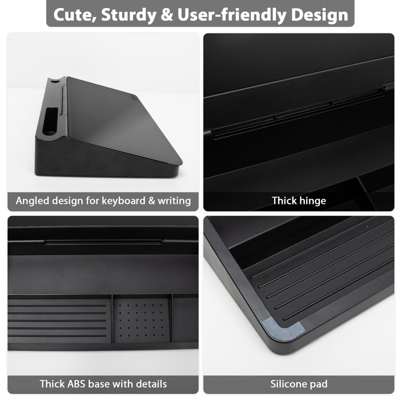 Varhomax Desktop Storage Glass Board Small (Black)