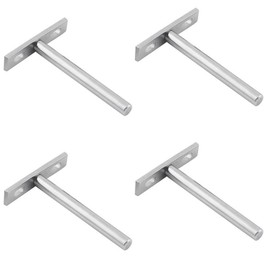 4Pcs Heavy Duty Shelf Support Bracket Invisible Shelf Bracket for Bookshelf Cabinet Wardrobe Hidden Weight Bearing Support Home DIY Wall Decoration (Silver,3 in)