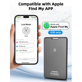 Wvoillty Wallet Tracker Card Air Smart Tag Card Compatible with Apple App (iOS Only, Android Not Supported), 2 Pieces, Black