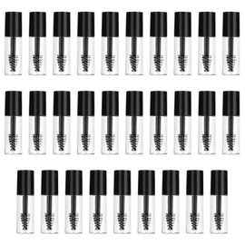 29PCS Empty Mascara Tubes with Wands, 1.2ml Refillable Eyelash Oil Containers for Castor Oil, Mini Mascara Tube Bottles with Brush for Travel & Home Use (Black)